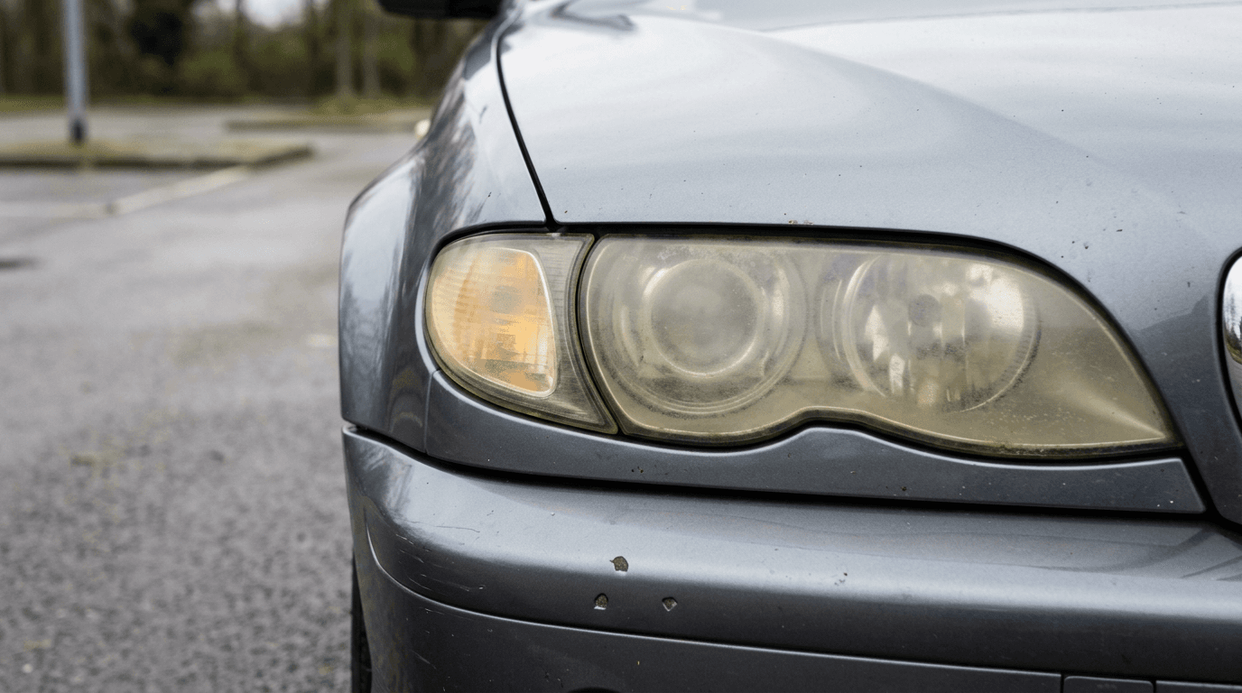 Renovácia svetlometu — pred / po — pred